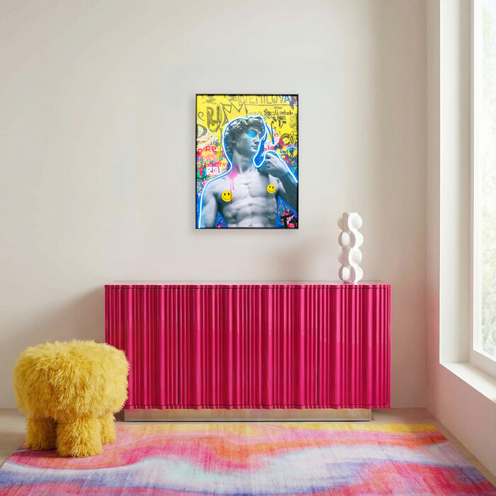 [58686] Tableau David Graffiti LED 60x80cm - 1