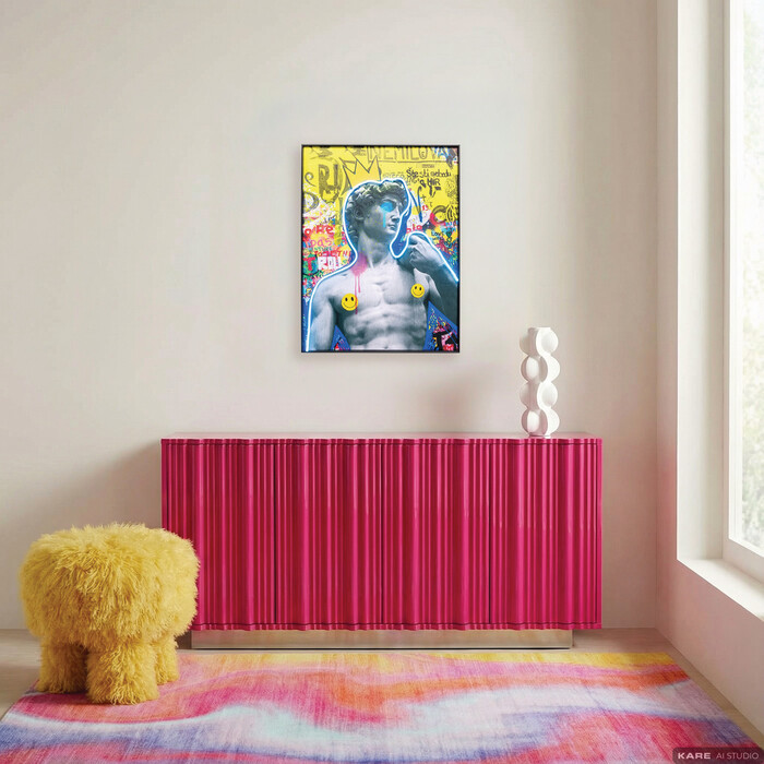 [58686] Gambar David Graffiti LED 60x80cm - 1