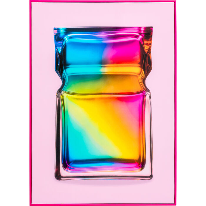 [58695] Tableau encadré Rainbow Flacon 50x70cm