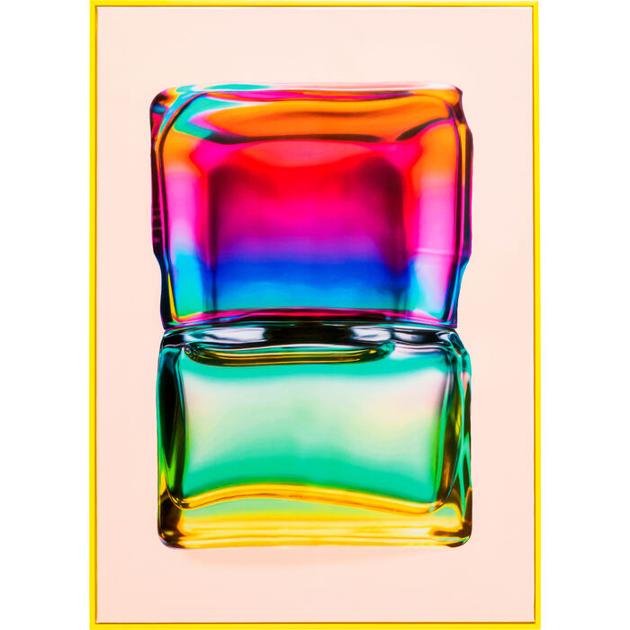 [58696] Tableau encadré Rainbow Flacon Square 50x70cm