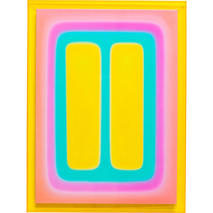 [58698] Tableau encadré Square Shapes jaune 60x80cm