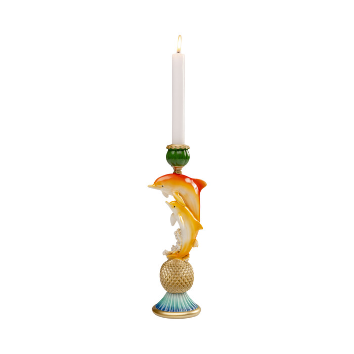 [58709] Candelabro Dolphin Family 30cm