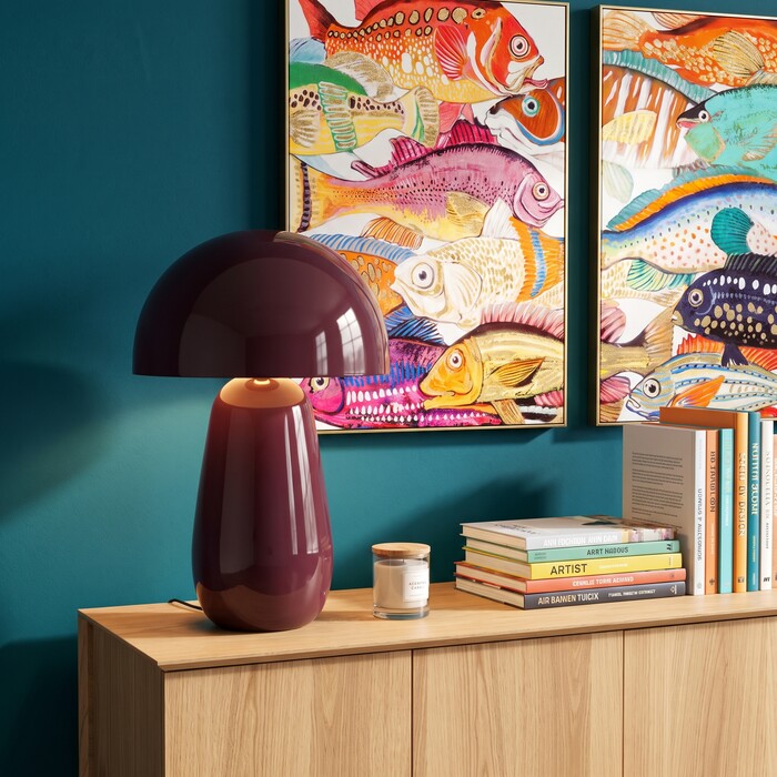 [58753] Table Lamp Fungo Plum 44cm - 1
