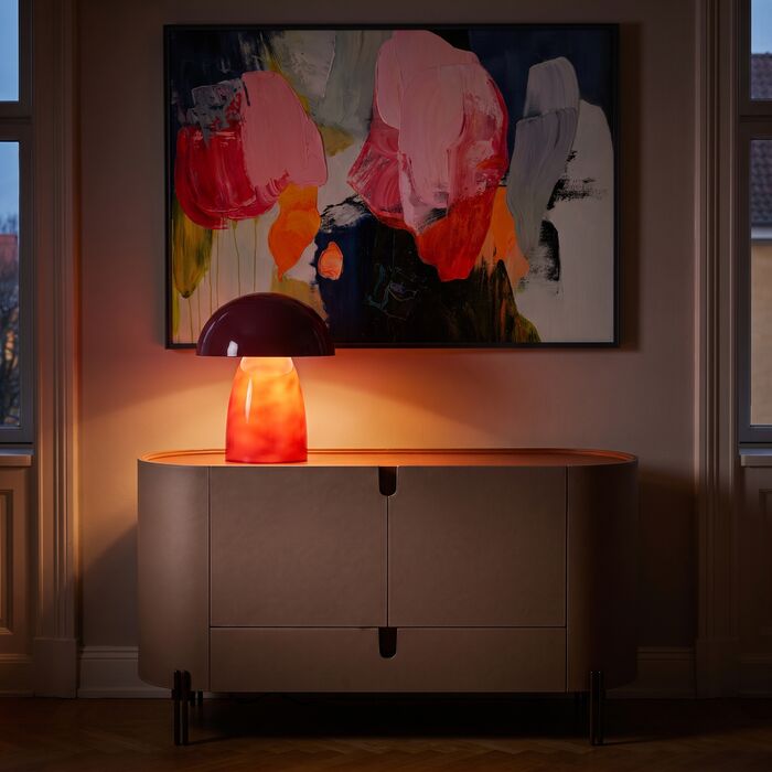 [58754] Lampe de table Fungo rouge 37cm - 1