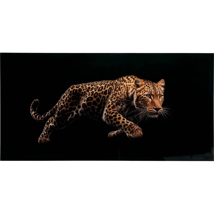 [58782] Εικόνα από γυαλί Hunting Leopard 200x100cm