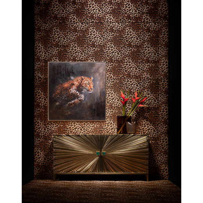 [58783] Framed Picture Hunting Leopard 103x103cm - 1