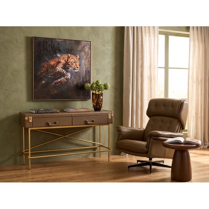[58783] Framed Picture Hunting Leopard 103x103cm - 2
