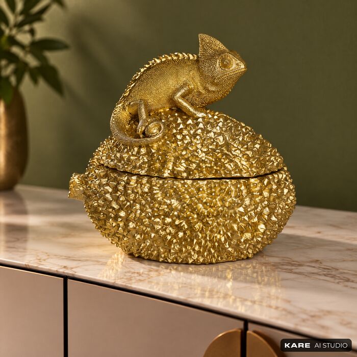 [58801] Διακοσμητικό Κουτί Lizard Gold 20cm - 2