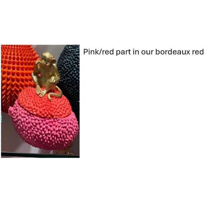 [58802] Deco Tin Monkey Red 30cm