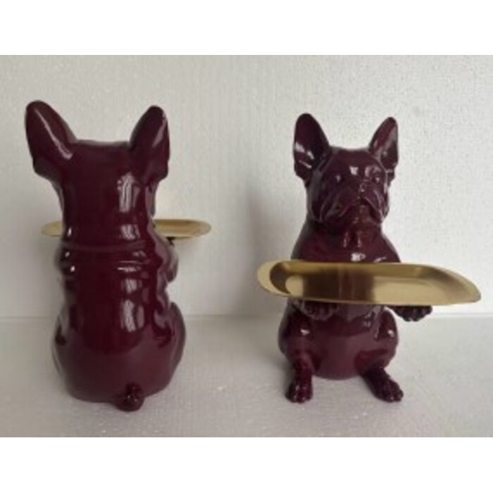 [58806] Deco Figurine Dining Dog Red 28cm
