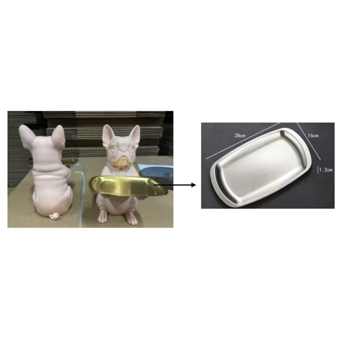 Deco Figurine Dining Dog Rosa 28cm