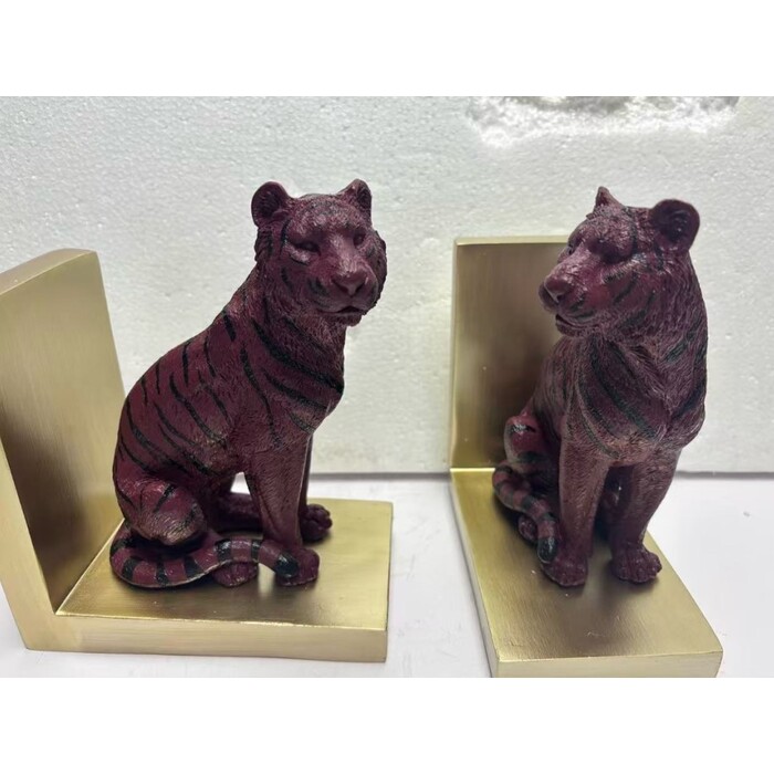 [58810] Bookend Tiger Red (2/Set)