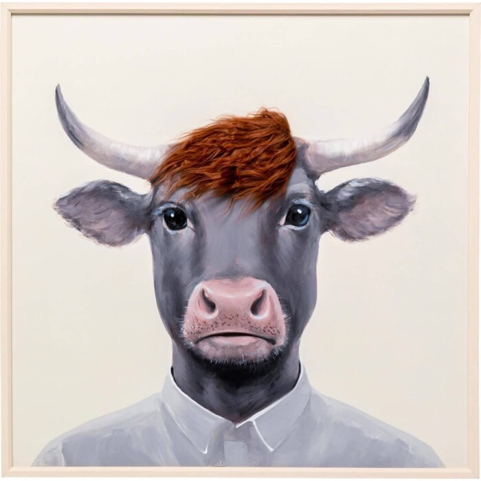 [58837] Хүрээтэй Зураг Taurus Үс 80x80см