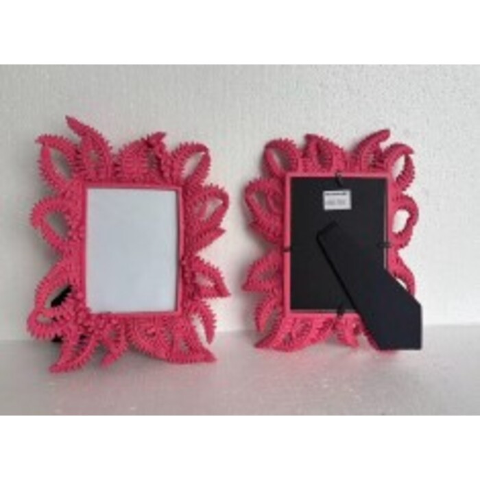Picture Frame Leaves Pink 13x18cm