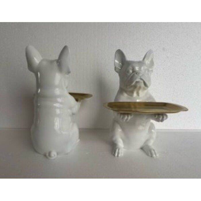 [58845] Figurine deco Dining Dog Cream 28cm