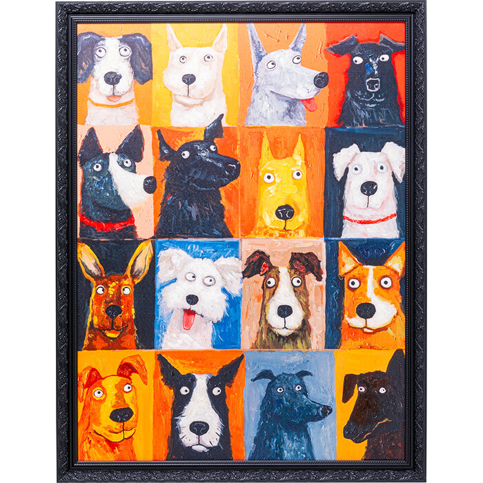 [58864] Cuadro lienzo Dog Faces 90x120cm