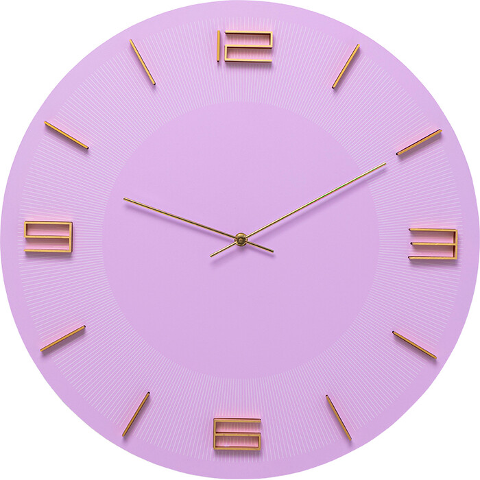 Wall Clock Leonardo Purple/Gold Ø49cm