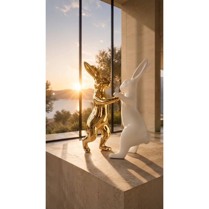 [60517] Figurine décorative Hugging Rabbits MM