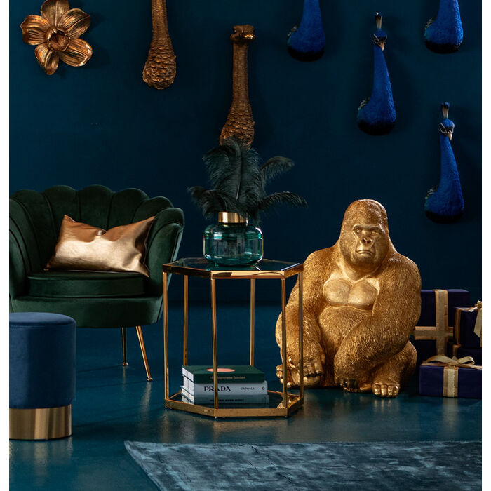 [61445] Figurine décorative Monkey Gorilla Side doré 76cm - 1