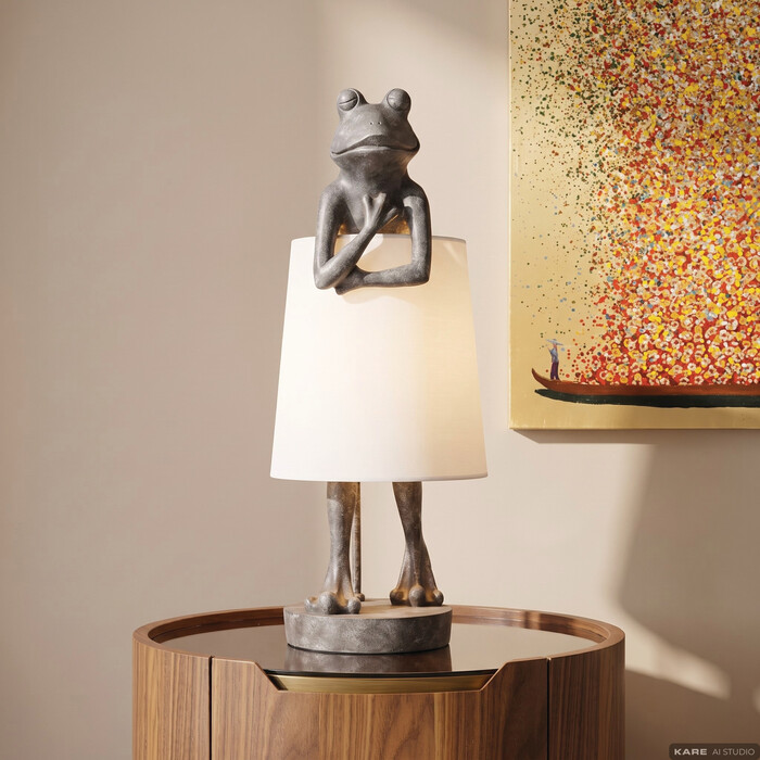 Table Lamp Animal Frog Grey