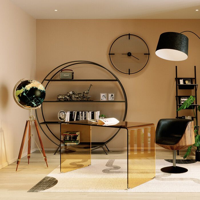 [63001] Objeto deco Globo Earth negro - 2
