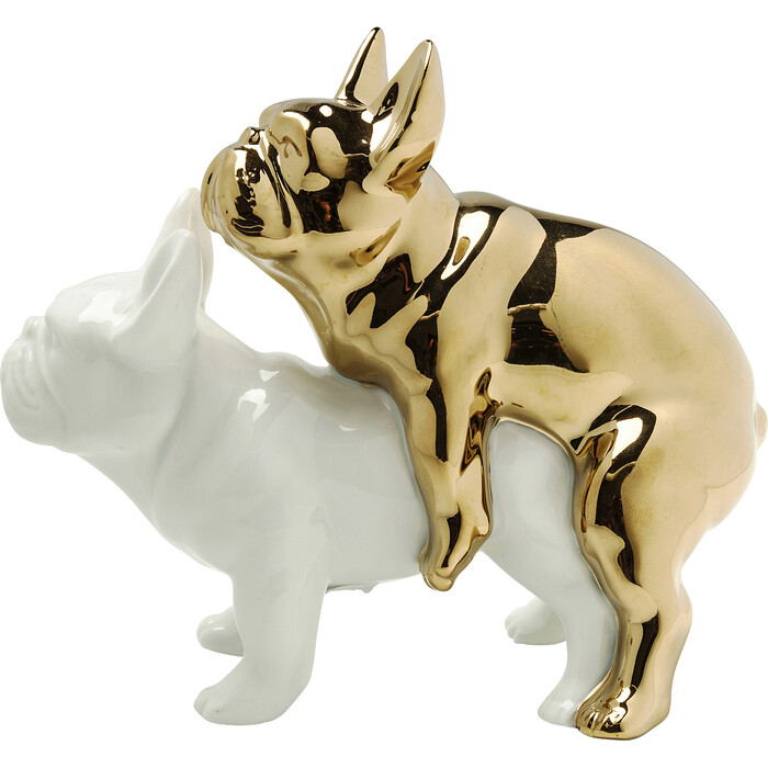 [64626] Deco Figurine Love Dogs Gold