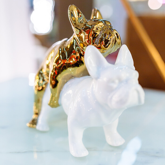[64626] Deco Figurine Love Dogs Gold - 2