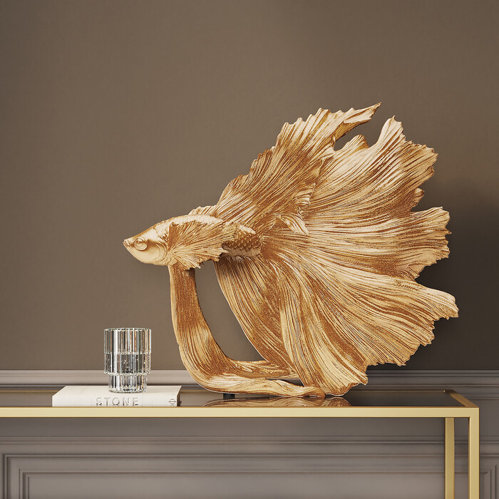 [68023] Figurine décorative Betta Fish doré petit - 1