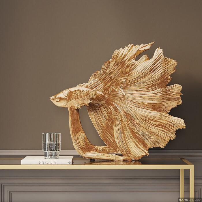 [68023] Figurine décorative Betta Fish doré petit - 1