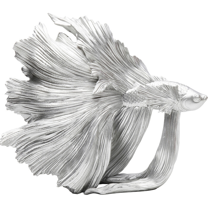 [68024] Deco Figurine Betta Fish Silver Small