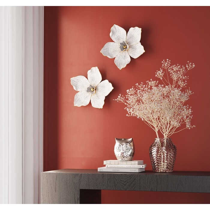 [69265] Objet mural Orchid blanc 24x25cm - 1