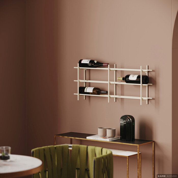[70009] Wine Shelf Cape Town Greige 80x34cm - 2