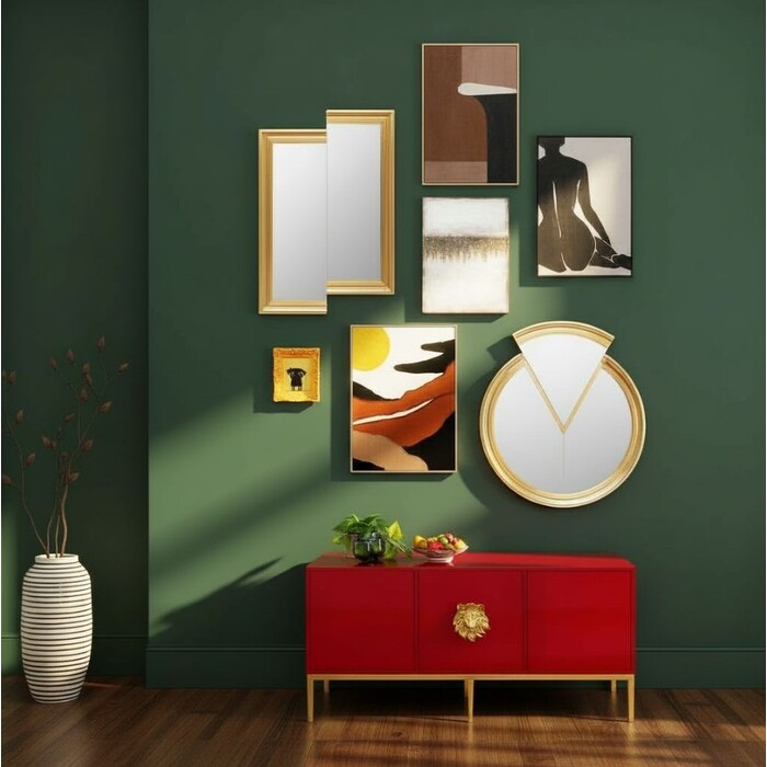 Wall Mirror Double Vision Round Piece 112x100cm
