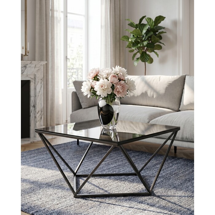 [70107] Coffee Table Cristallo Graphite 80x80cm - 1