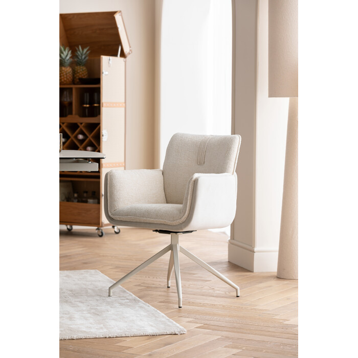 [70255] Chaise pivotante à acc. Hilla blanc - 1