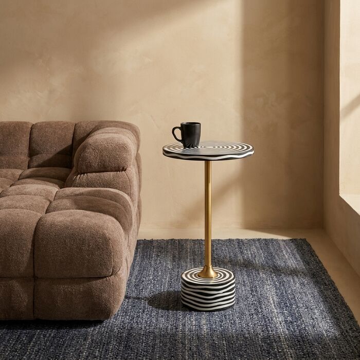 [70327] Side Table Domero Swirl Gold Ø25cm - 1