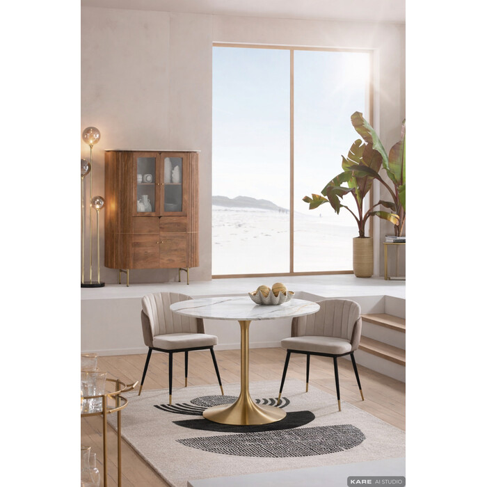 [70493] Mesa Invitation Set Ceramic Blanco Latón Ø120cm - 1