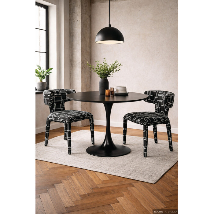 [70496] Table  Invitation Set Ceramic Black Black Ø120cm - 1