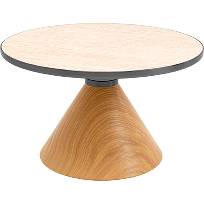 [70656] Mesa centro Cono Roble Travertin Ø70cm