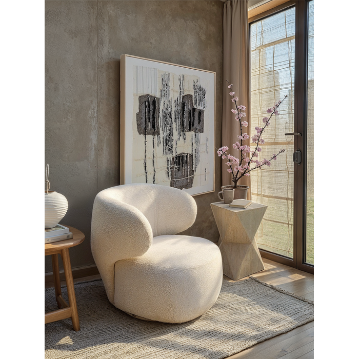 [70698] Side Table Travertino 54cm - 1