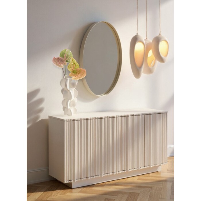 [70699] Mirror Curve Greige Ø100cm - 1