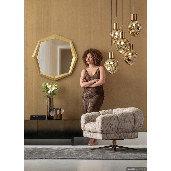 [70728] Miroir mural Octagon or 80x80cm - 1