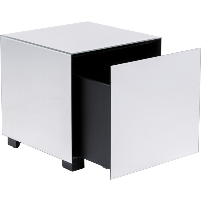 [70750] Table d'appoint Luxy Mirror Tiroir 45x45cm
