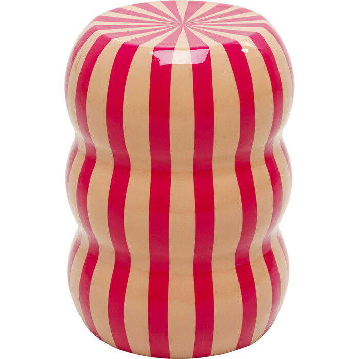 [70801] Side Table Candy Stripes Pink Ø30cm