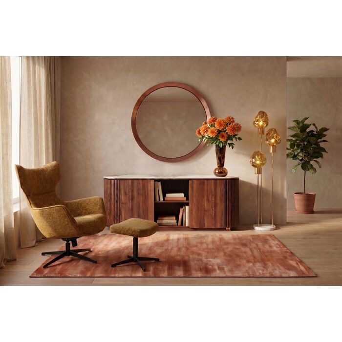 [70822] Sillón giratorio + Taburete Jules Amarillo - 1