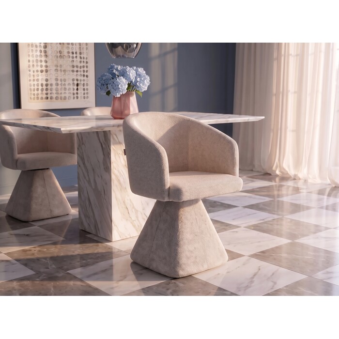 [70823] Chaise pivotante Melli crème - 1