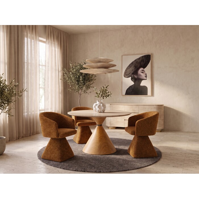 [70825] Chaise pivotante Melli jaune - 1