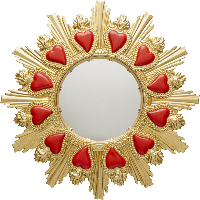 [70838] Cermin Dinding Flaming Heart Ø39cm