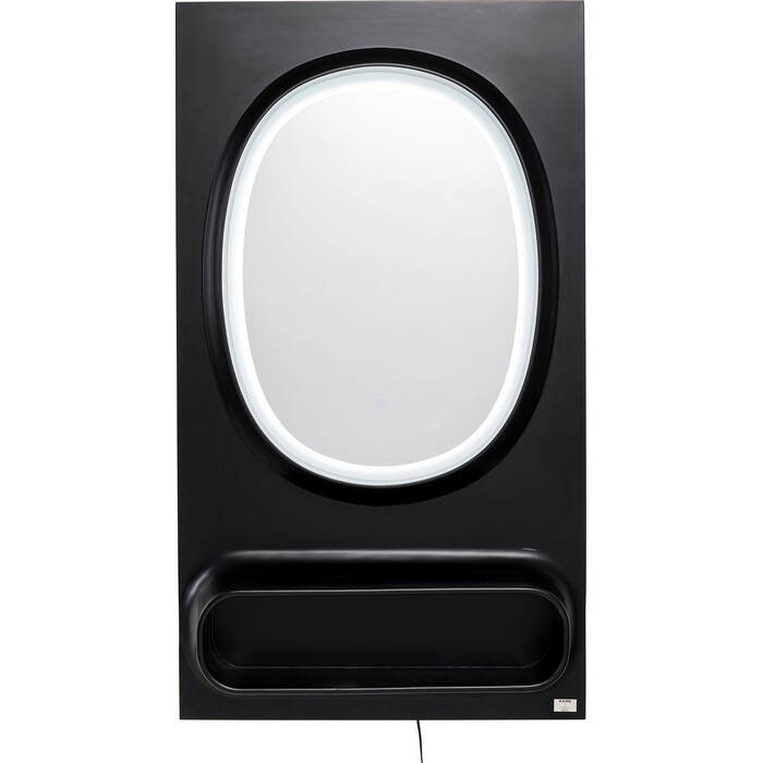 [70840] Wall Mirror Aero LED Black 80x141cm