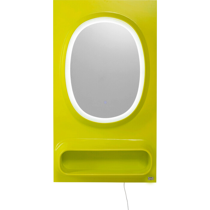 [70842] Wall Mirror Aero LED Green 80x141cm